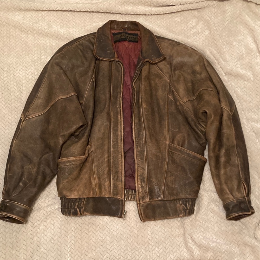 Vintage Dual Control Leather Bomber Jacket